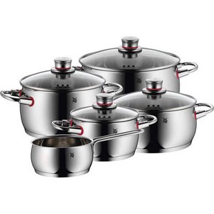 WMF Pannenset Quality One - RVS - 5 Delig - Kookpan ø 16, 20, 20 en 24 cm en Steelpan ø 16 cm