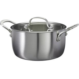 Cookinglife Kookpan met Glazen Deksel Signature Steel - RVS - ø 20 cm / 2.2 Liter - geschikt voor alle warmtebronnen
