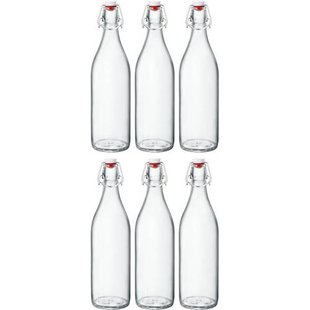 Bormioli Rocco Beugelflessen / Weckflessen Giara - Transparant - 1 liter - 6 stuks