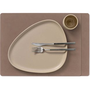 LIND DNA LIND DNA Placemats Nupo - Leer - Truffle - 45 x 35 cm - 2 Stuks