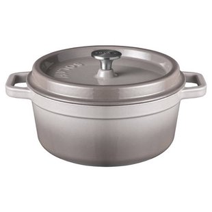 Sola Braadpan met deksel Gietijzer - Grijs - ø 24 cm / 3.2 Liter - geëmailleerde anti-aanbaklaag