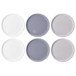 Cookinglife Dinerborden Siaki - Wit / Blauw / Grijs ø 26.5 cm - Porselein - 6 stuks