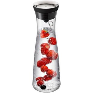 WMF Karaf / Waterkaraf - Basic - Drupvrij - Incl. Fruitfilter - Zwart / Zilver - 1.5 liter