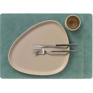 LIND DNA LIND DNA Placemats Hippo - Leer - Pastel Green - 45 x 35 cm - 2 Stuks