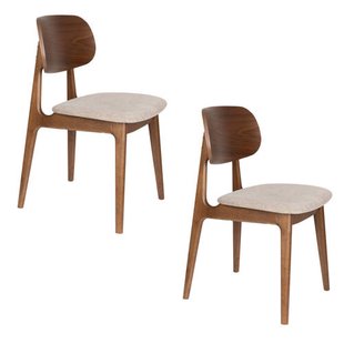 Dutchbone Marais Eetkamerstoelen Walnoot kleur - Set van 2