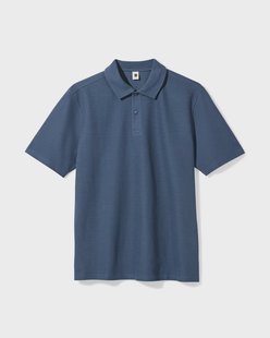 HEMA Herenpolo Peter wafel donkerblauw (donkerblauw)