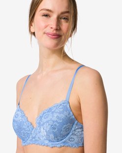 HEMA Voorgevormde kanten bh met beugel blauw (blauw)