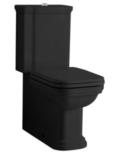 BWS Waldorf Staand Toilet Glans Zwart PK/SK Set 25