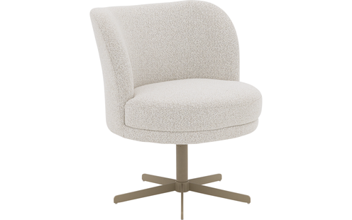 Goossens Stoel Bologna beige stof graden draaibaar leuning,