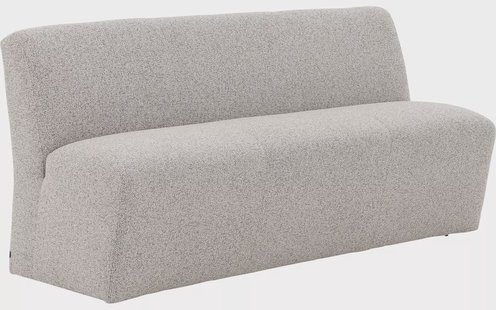 Goossens Eetkamerbank Montana beige stof leuning en met wielen, stijlvol landelijk