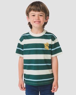 HEMA Kinder T-shirt strepen donkergroen (donkergroen)