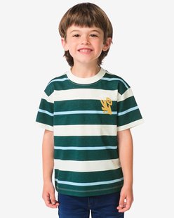 HEMA Kinder T-shirt strepen donkergroen (donkergroen)