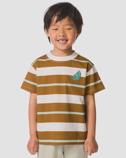 HEMA Kinder T-shirt strepen brons (brons)