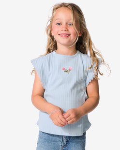 HEMA Kinder T-shirt rib blauw (blauw)