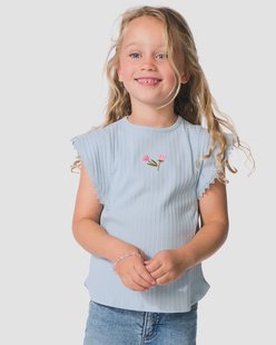 HEMA Kinder T-shirt rib blauw (blauw)