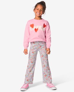 HEMA Kinderlegging regular fit rib bloemen lichtblauw (lichtblauw)