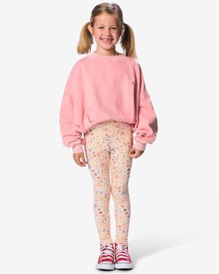 HEMA Kinderleggings aansluitend rib bloemen - 2 stuks bordeauxrood (bordeauxrood)