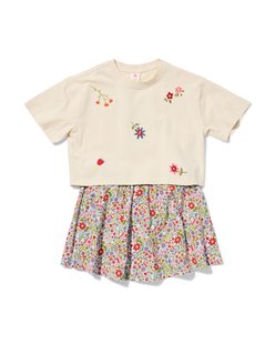HEMA Kinderkledingset bloemen blauw (blauw)