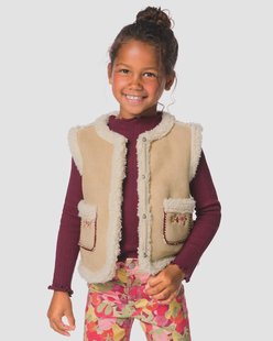 HEMA Kindervest imitatiebont ecru (ecru)