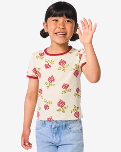 HEMA Kinder T-shirt bloemen ecru (ecru)