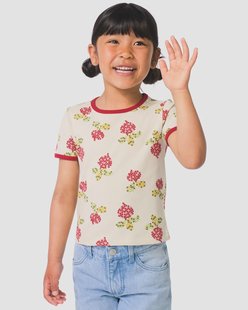 HEMA Kinder T-shirt bloemen ecru (ecru)