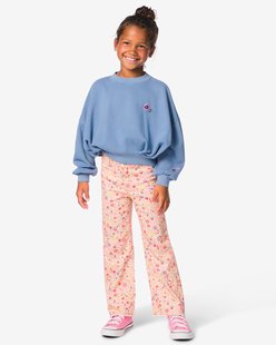 HEMA Kinderbroek wijd bloemen roze (roze)