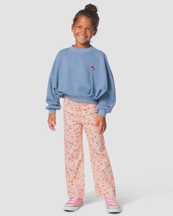 HEMA Kinderbroek wijd bloemen roze (roze)