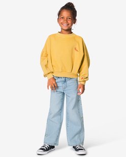 HEMA Kinderjeans wijd bloemen denim (denim)