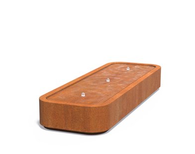Watertafel Premium cortenstaal 300x100x40cm.