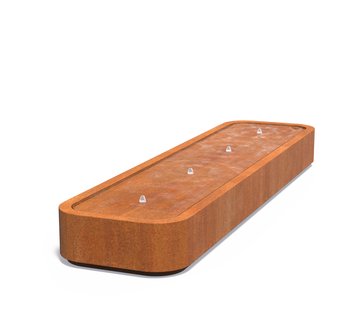 Watertafel Premium cortenstaal 400x100x40cm.