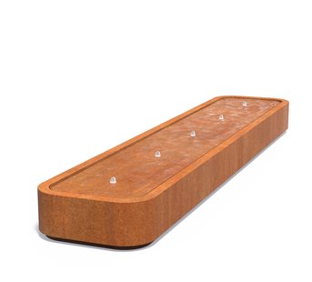 Watertafel Premium cortenstaal 500x100x40cm.