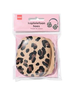 HEMA Koptelefoonhoes luipaard 2-delig (bruin)