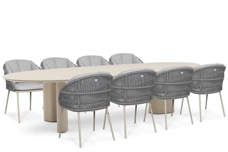 Santika Pebble/Weave 300x120 cm dining tuinset 9-delig