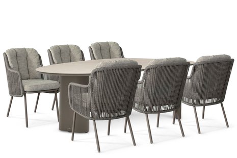 Santika Cayora/Weave 240x120 cm dining tuinset 7-delig