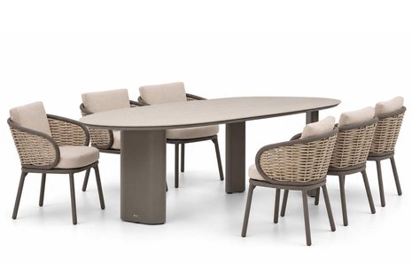 Apple Bee Pine Key/Weave 240x120 cm dining tuinset 7-delig