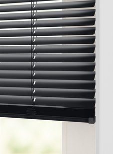 HEMA Jaloezie aluminium zijdeglans 25mm zwart (zwart)