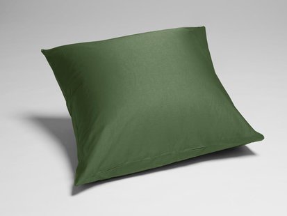 Yumeko Kussensloop katoen satijn mid olive 65x65 100% biologisch en fairtrade katoen, satijn geweven