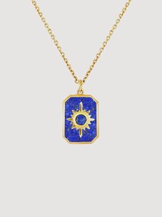 Vergulde halsketting Neo met lapis lazuli