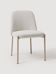 Boucl&eacute; gestoffeerde eetstoel Felicia