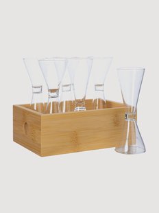 Mondgeblazen borrelglaasjes Nature in box, 6-delig