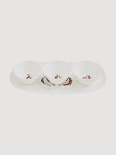 Serveerset Guinea Pigs van beenderporselein, 4-delig