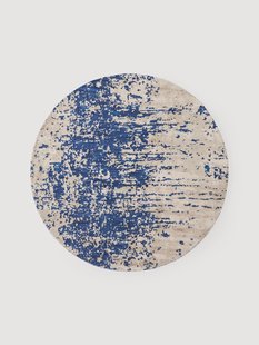 Rond wollen vloerkleed Cynthia met abstract patroon, handgeweven