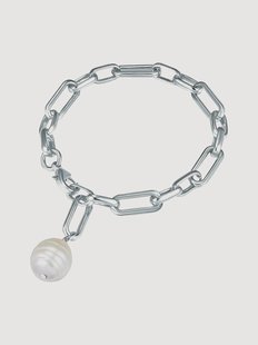 Zilverkleurige armband Capucine met parel