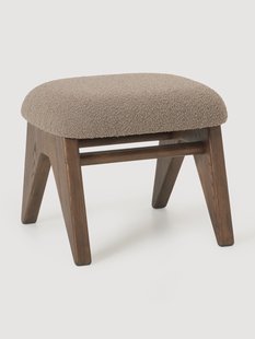 Kruk Shenay van essenhout met boucl&eacute; bekleding