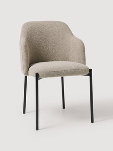 Boucl&eacute; eetstoel Felicia met armleuningen