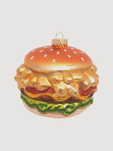 Handbeschilderde kerstboomhanger Burger