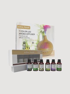 LED aroma diffuser Tranquil Experience met etherische oli&euml;n set, 8-delig