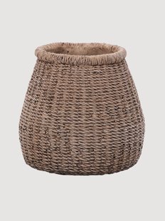Handgemaakte bloempot Faux-Puff van beton, H 17 cm
