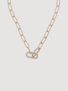 Vergulde halsketting Nora met Swarovski kristallen