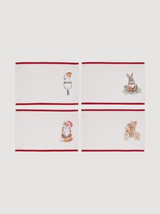 Placemats Frost-Kissed Friends, 4-delig
